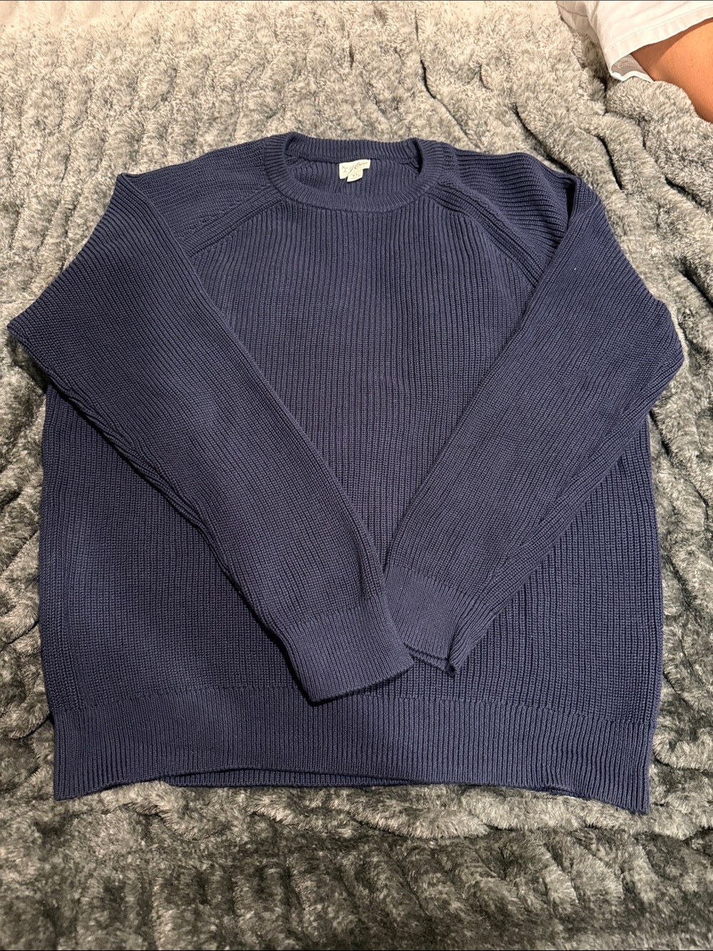 J. Crew Men's Navy Ribbed Crewneck Sweater - Deep Navy